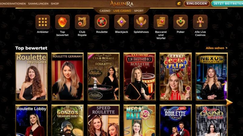 Amunra Casino Screenshot Spielbereich