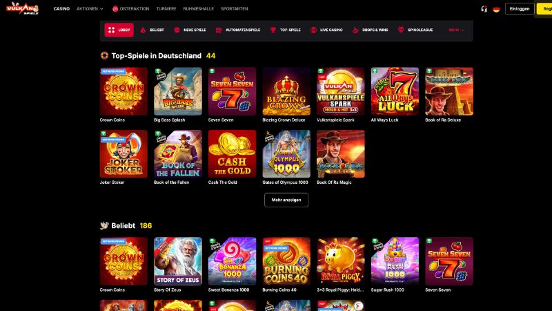VulkanSpiele Casino Screenshot Bonus